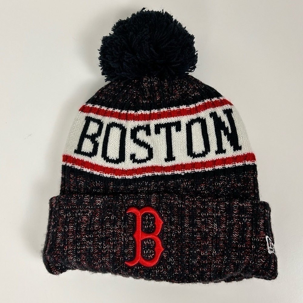 New Era Boston Red Sox Youth Pom Pom Winter Hat Toque